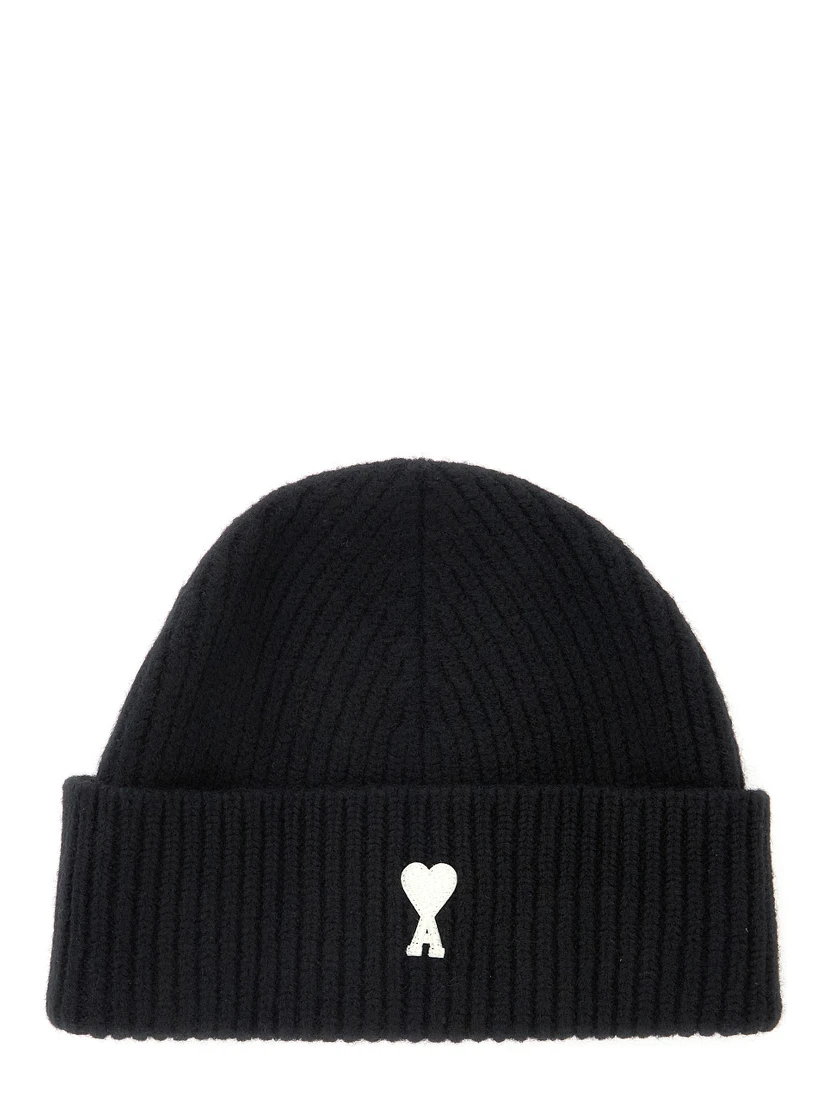 Black Beanie with ADC Patch on the Front in Wool for Men