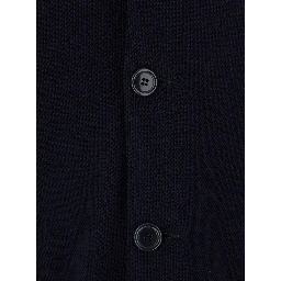 blue Jacket with V-neck and patch pockets in virgin wool men
