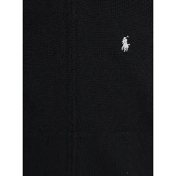 Black Hooded Sweatshirt with Pony Embroidery on the Front in Cotton Boy