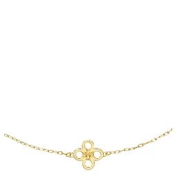 Gold Color Necklace Forget Me Not with Floral Charms and Zirconia in Brass for Women