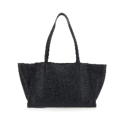 HAMILTON MODERNE LG EAST WEST FOLD TOTE with elegant details in leather and metal, Tech Fabric, black color, unisex