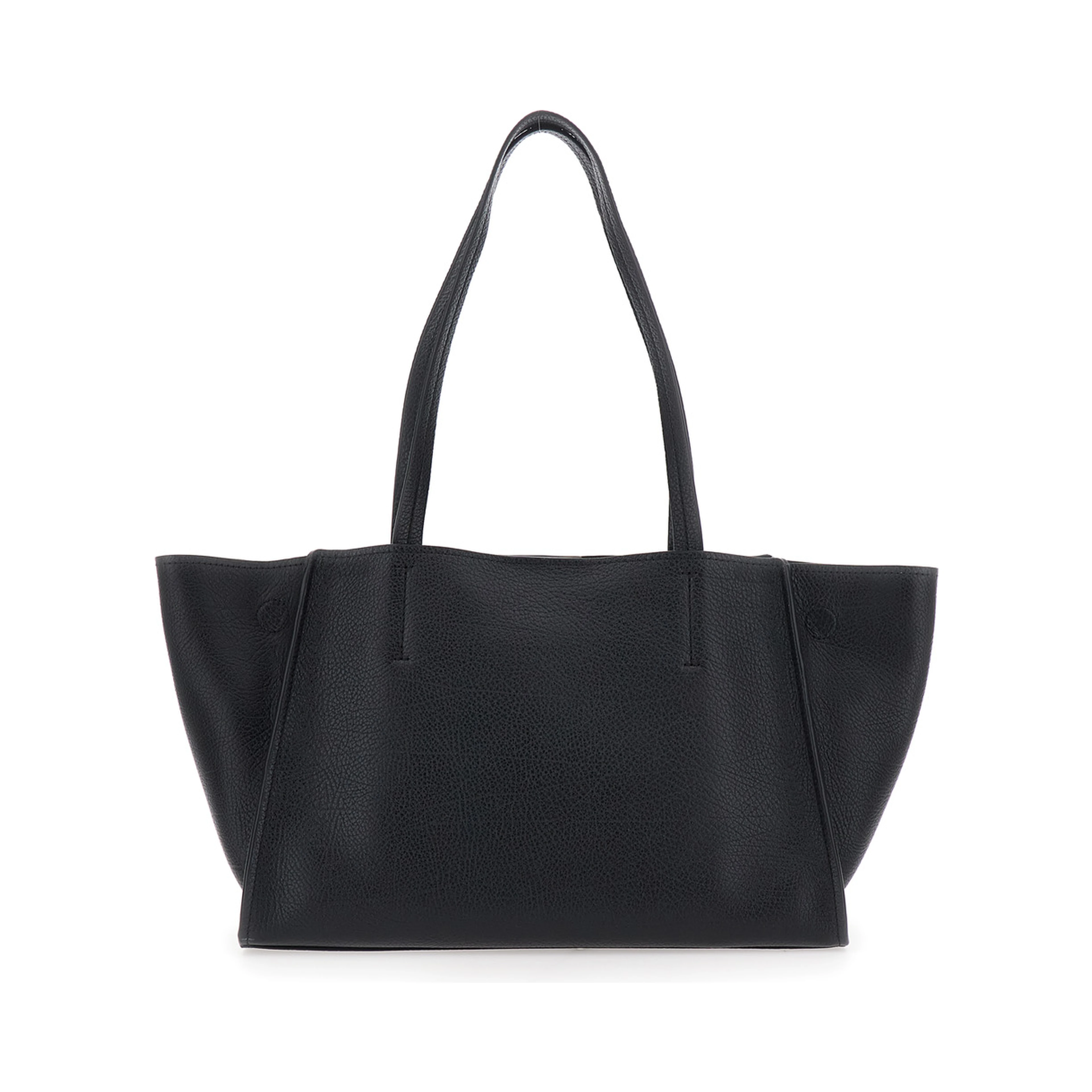HAMILTON MODERNE LG EAST WEST FOLD TOTE with elegant details in leather and metal, Tech Fabric, black color, unisex