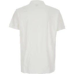 Custom Fit White polo shirt with classic collar and Pony embroidery on the front in cotton for men