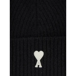 Black Beanie with ADC Patch on the Front in Wool for Men