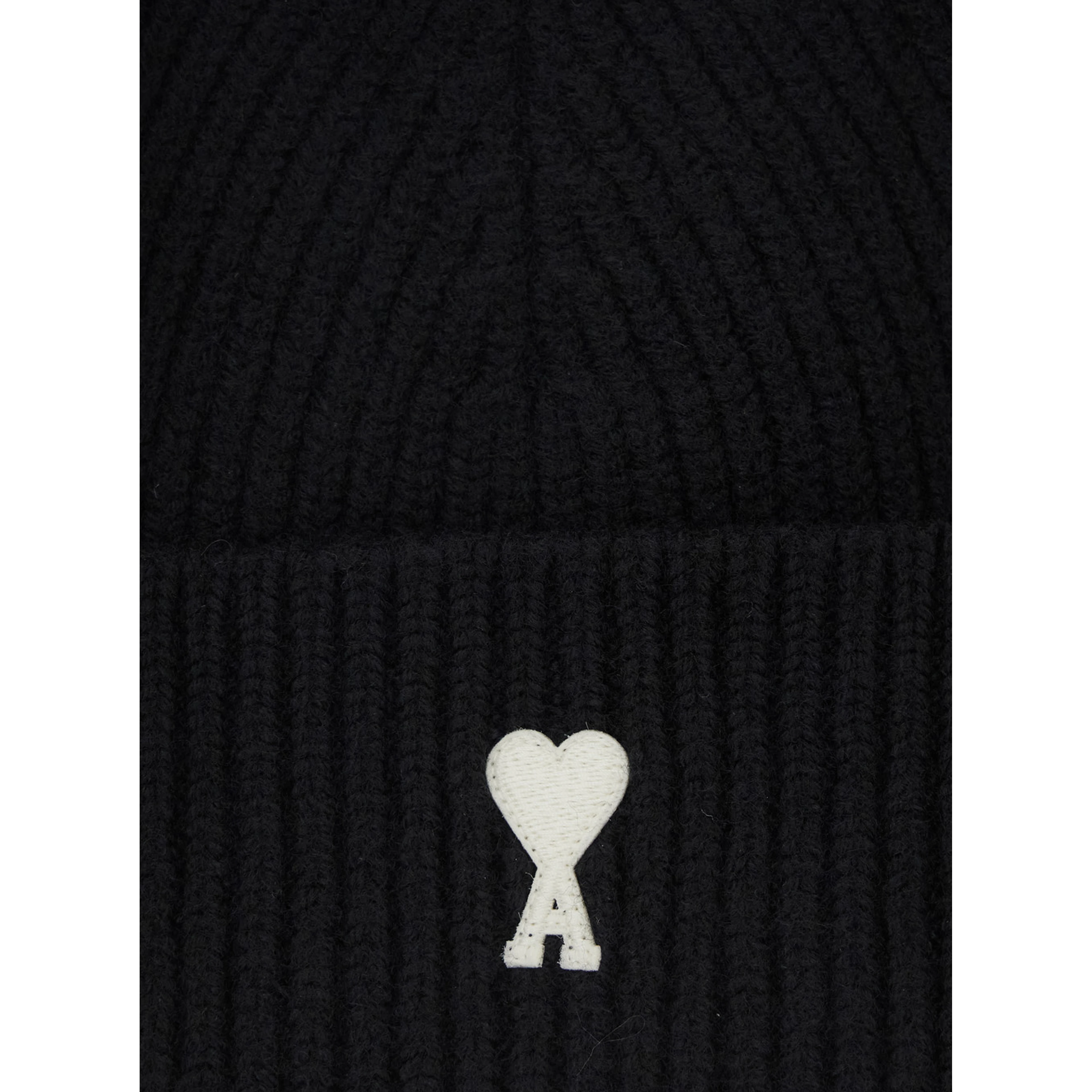 Black Beanie with ADC Patch on the Front in Wool for Men