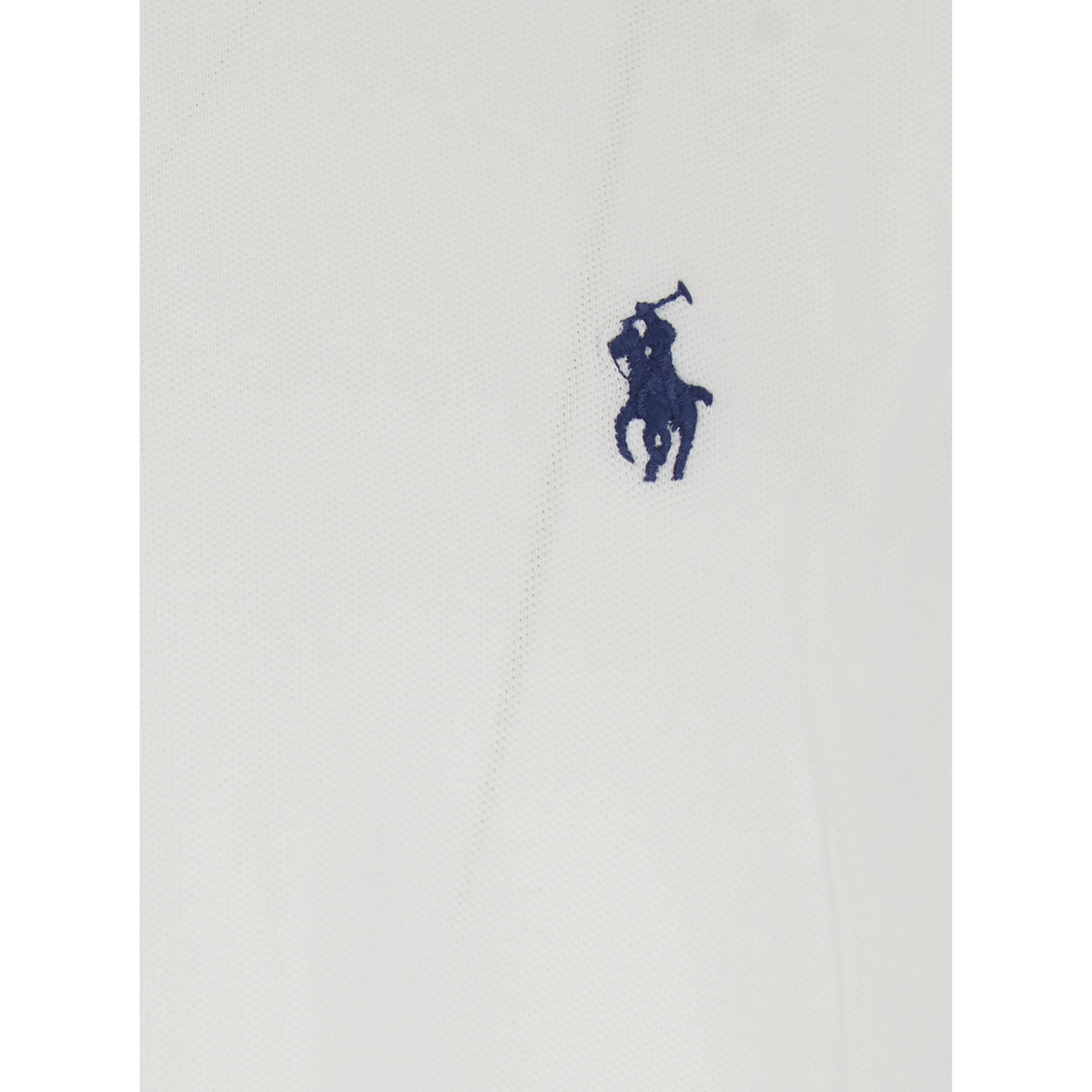 Custom Fit White polo shirt with classic collar and Pony embroidery on the front in cotton for men