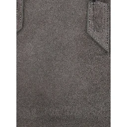 La Passeggiata Grey Medium Shoulder Bagwith Two Top Handles in Suede for Women