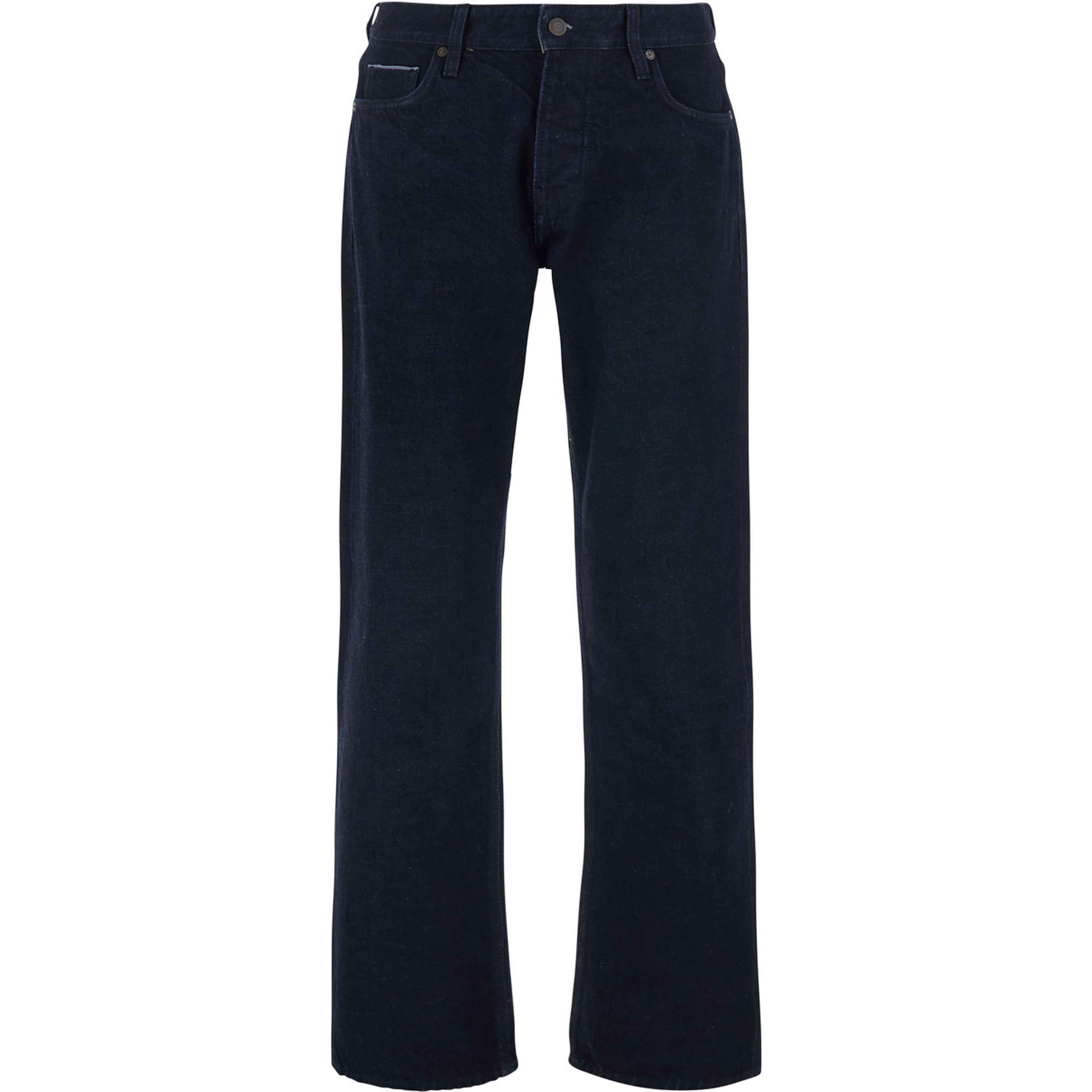 Blue Jeans with Logo Patch on the Back in Denim for Men