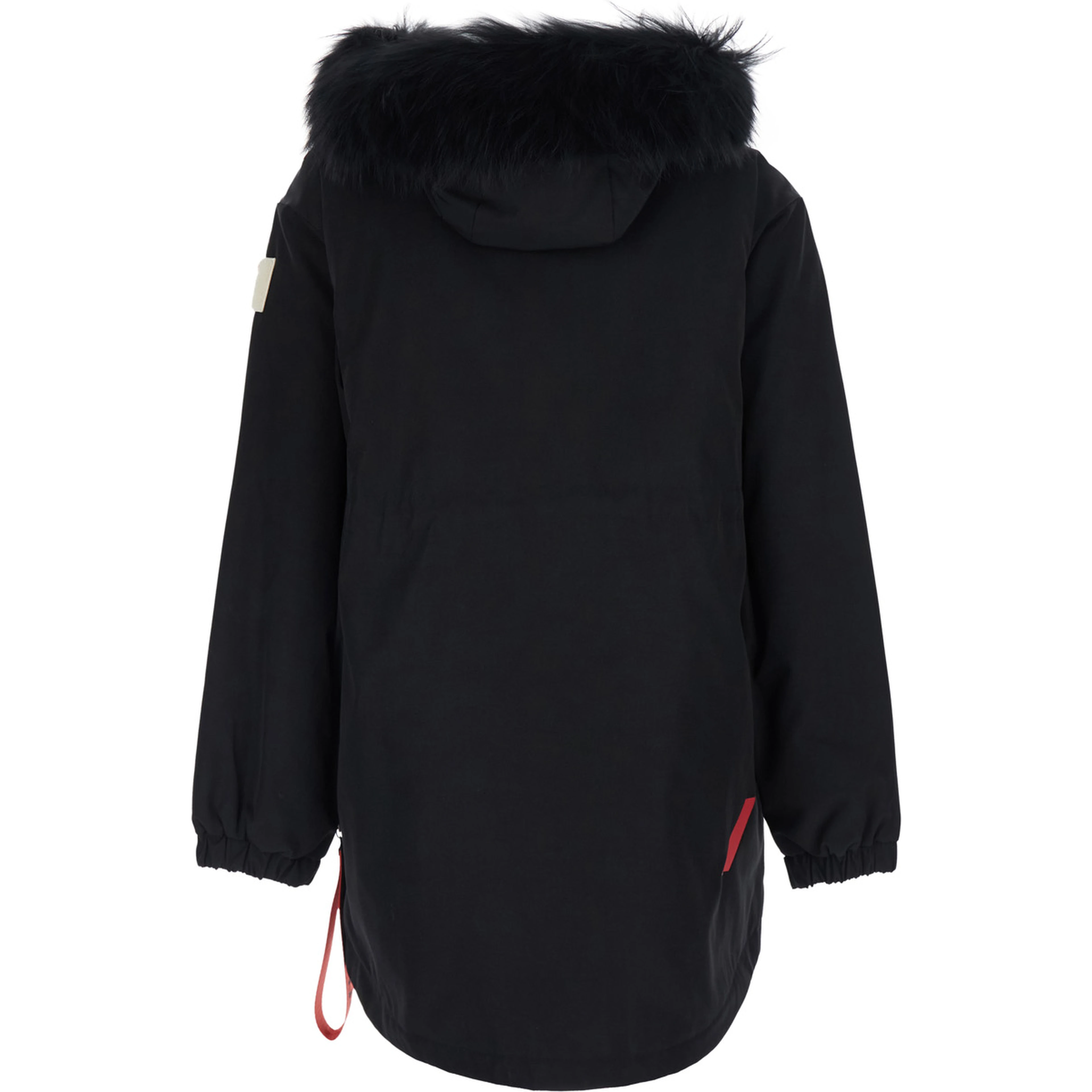 Stoccolma Black Jacket with removable hood and logo patch on the sleeve in Tech Fabric women