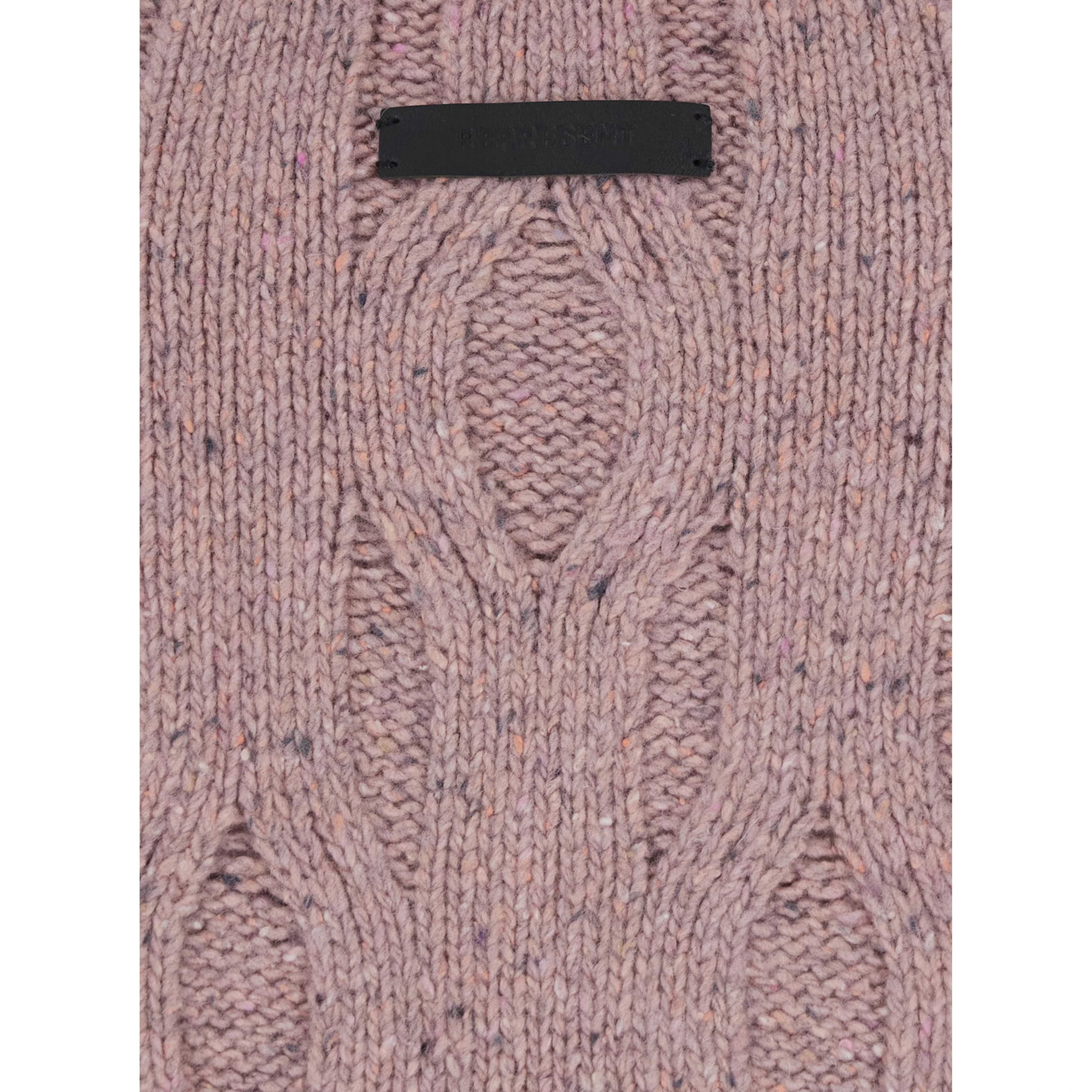 Pink Crewneck sweater with distressed effect and logo patch on the back in Tech Fabric men