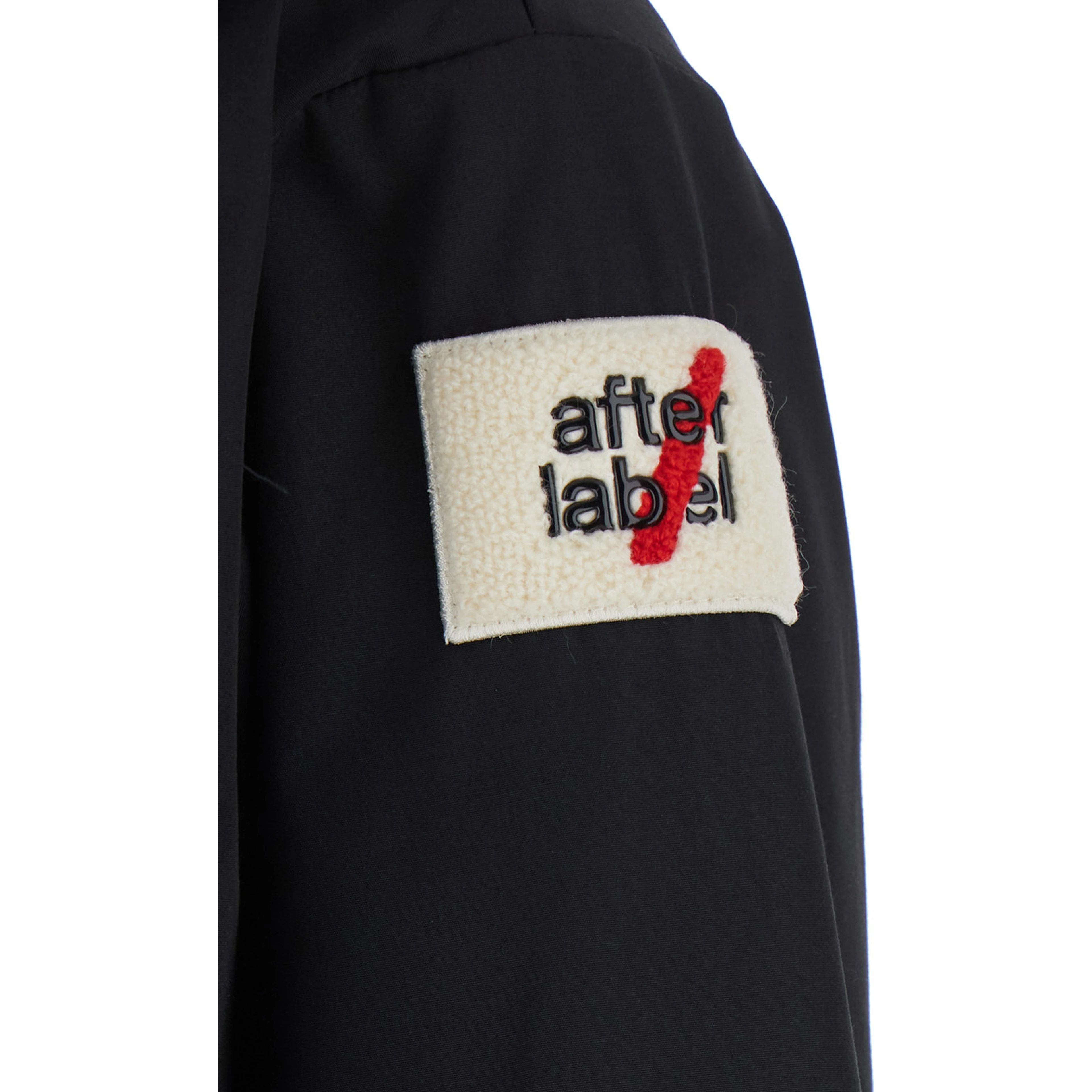 Stoccolma Black Jacket with removable hood and logo patch on the sleeve in Tech Fabric women