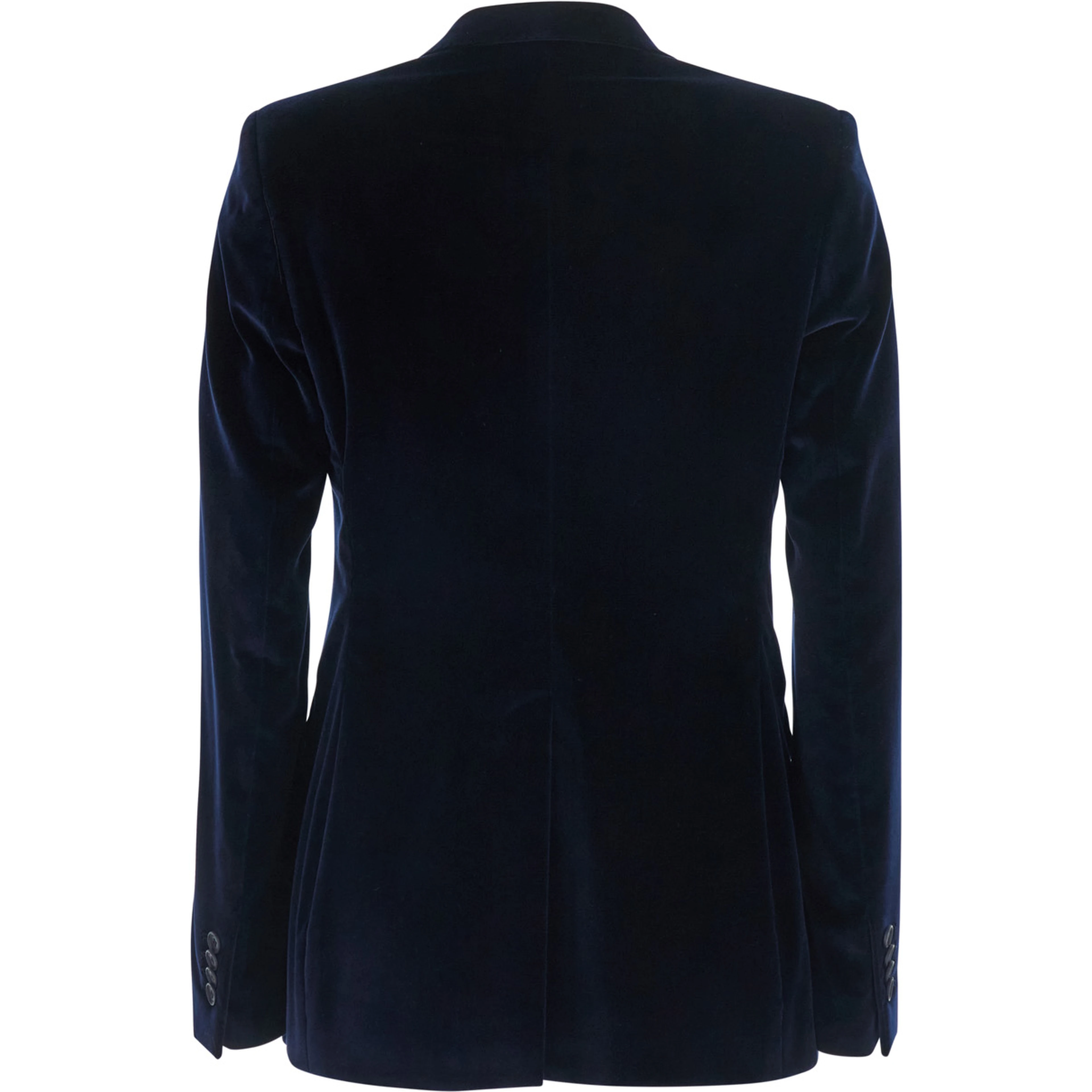 Parigi Blue Double.Breasted Jacket with Peak revers in Blue Velvet for Women