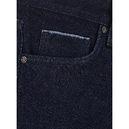 Blue Jeans with Logo Patch on the Back in Denim for Men