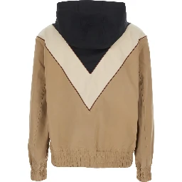 beige Jacket with VLogo patch on the front in Tech Fabric for man