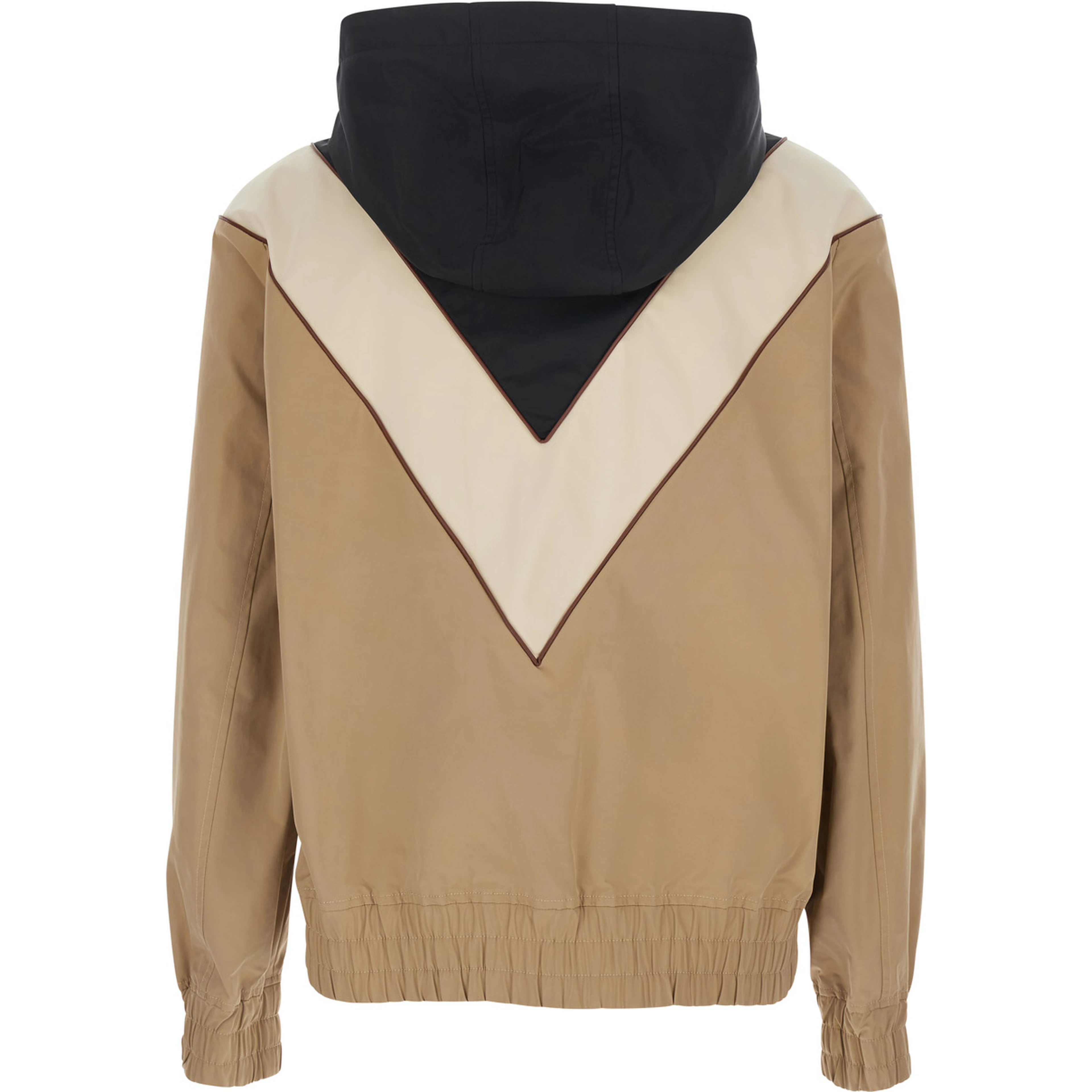 beige Jacket with VLogo patch on the front in Tech Fabric for man