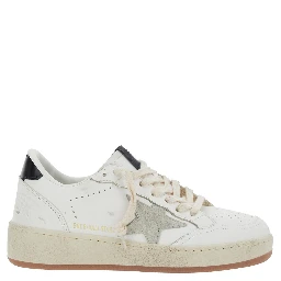 Sneaker Ballstar 2 Low Top with Star Patch on the Side and Contrast Heel in White Leather for Women