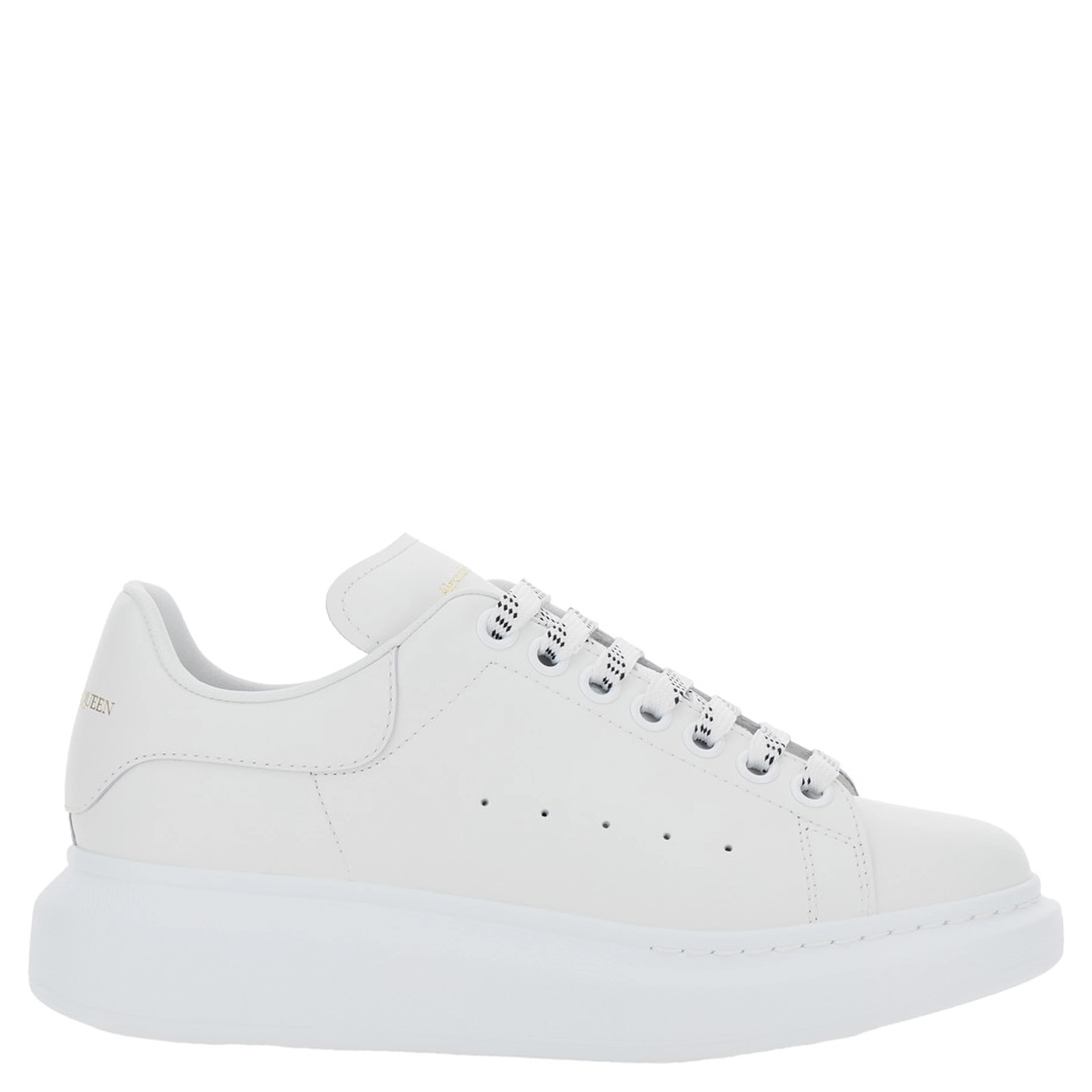 Low Top Sneakers Bianca with logo lettering on tongue and heel in white leather for women