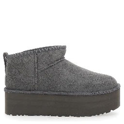 Pull On Ultra Mini Classic Suede Gray Boots for Women