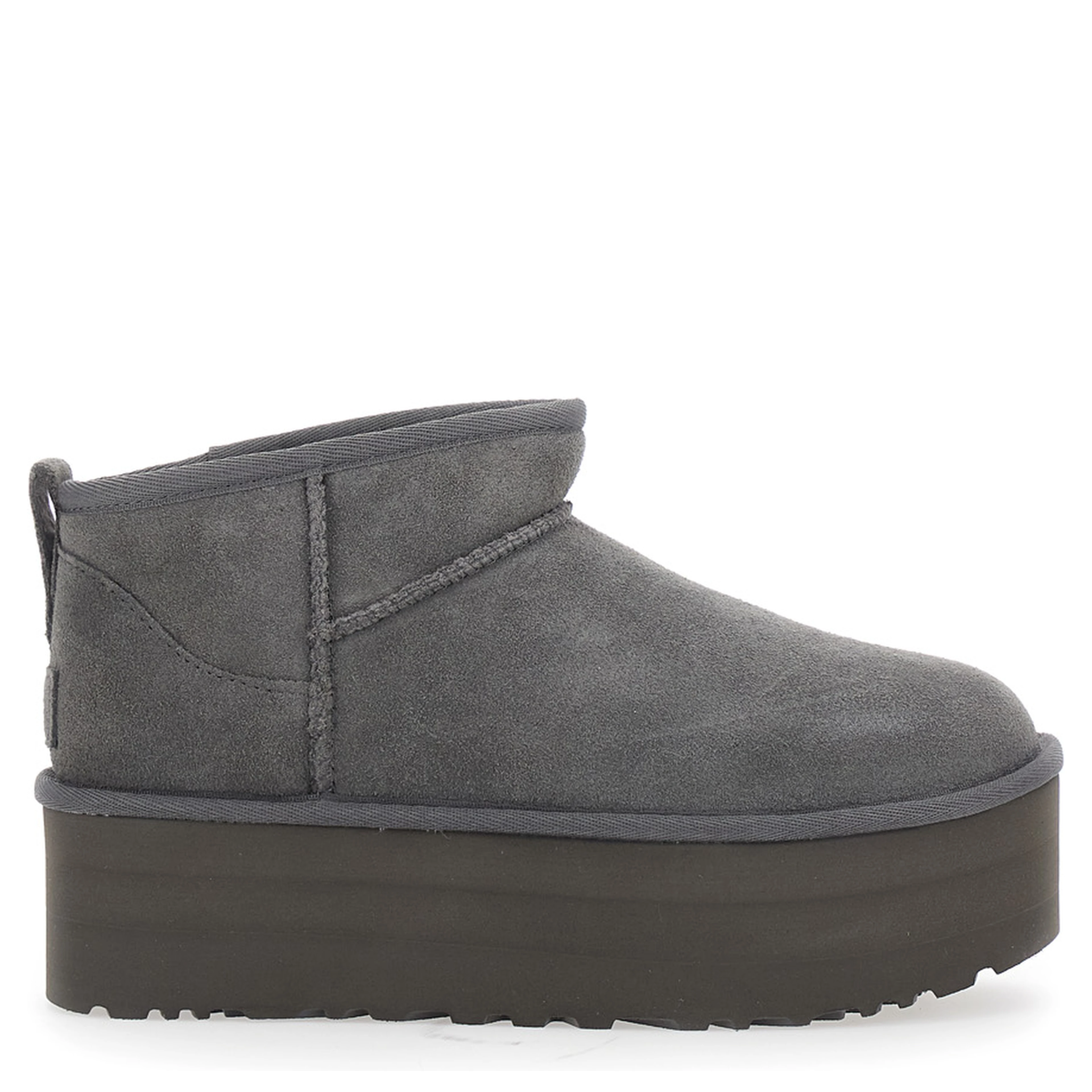 Pull On Ultra Mini Classic Suede Gray Boots for Women