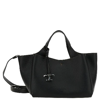 Handbag T Timeless with Embossed Logo in Black Garnet Leather for Women