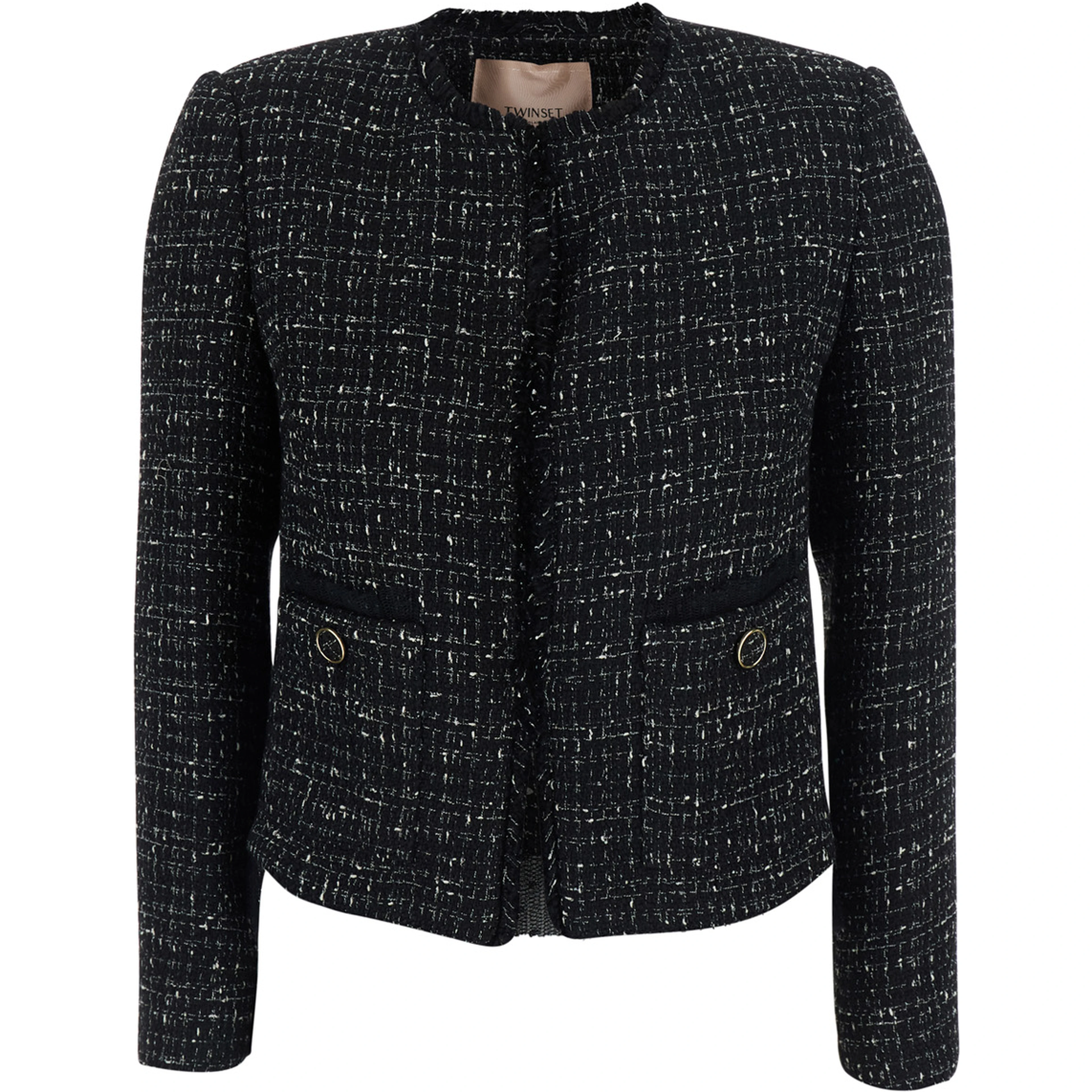 Gray Jacket with Collar and Pockets in Tech Fabric for Women