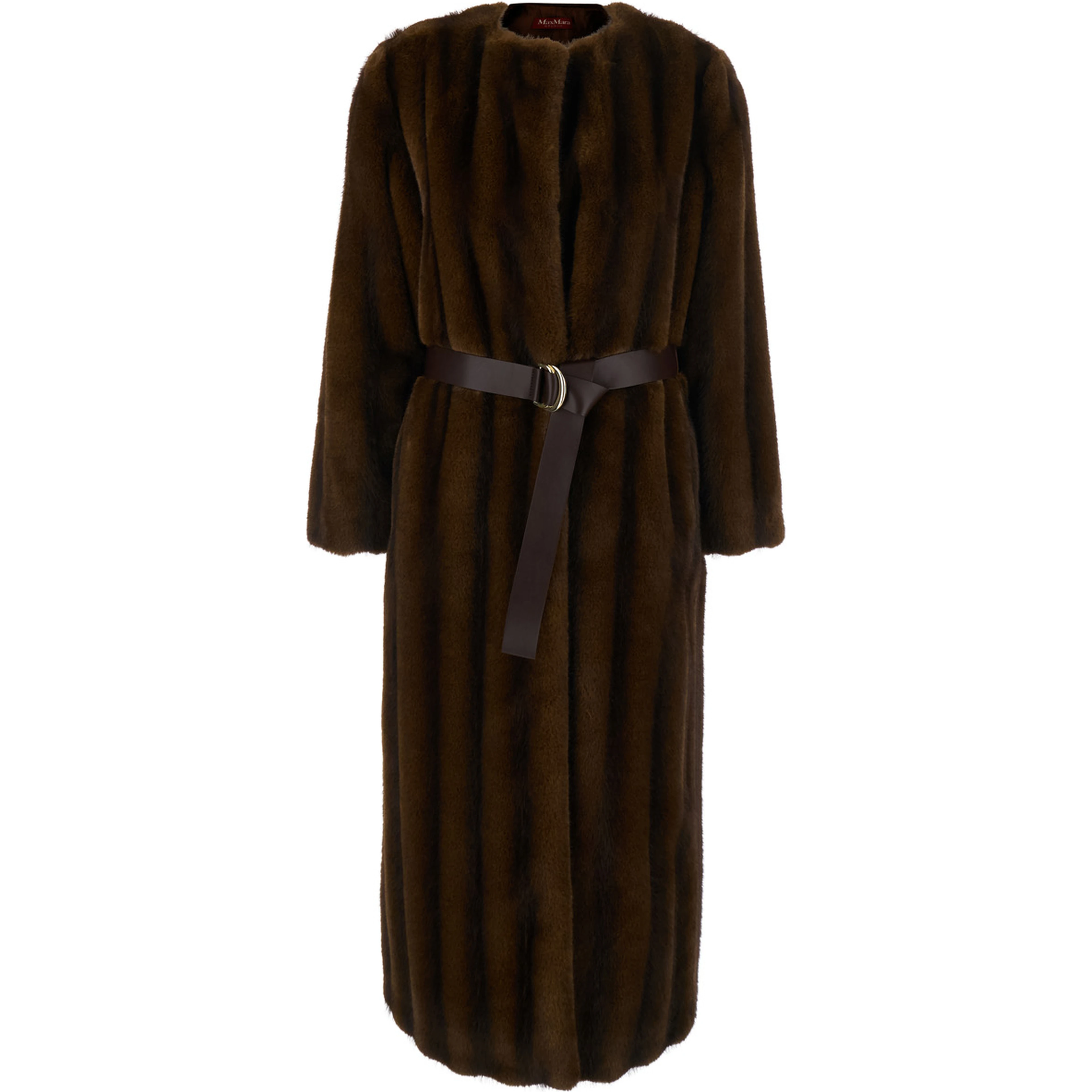 MSTORMA Coat characterized by notched revers and side pockets in brown for women