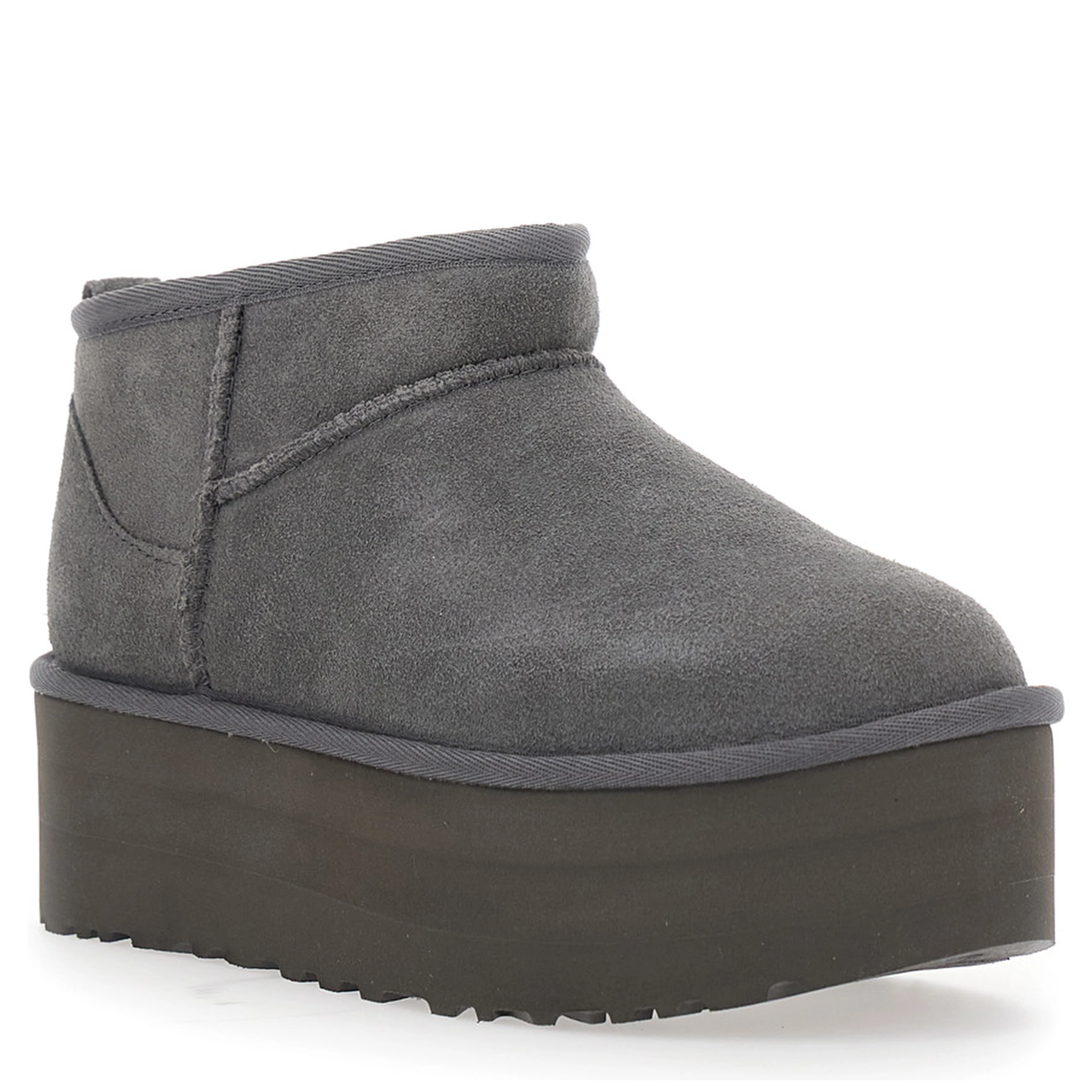 Pull On Ultra Mini Classic Suede Gray Boots for Women