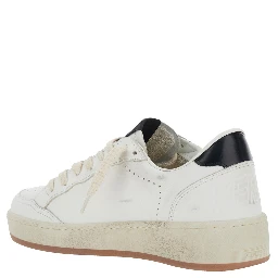 Sneaker Ballstar 2 Low Top with Star Patch on the Side and Contrast Heel in White Leather for Women