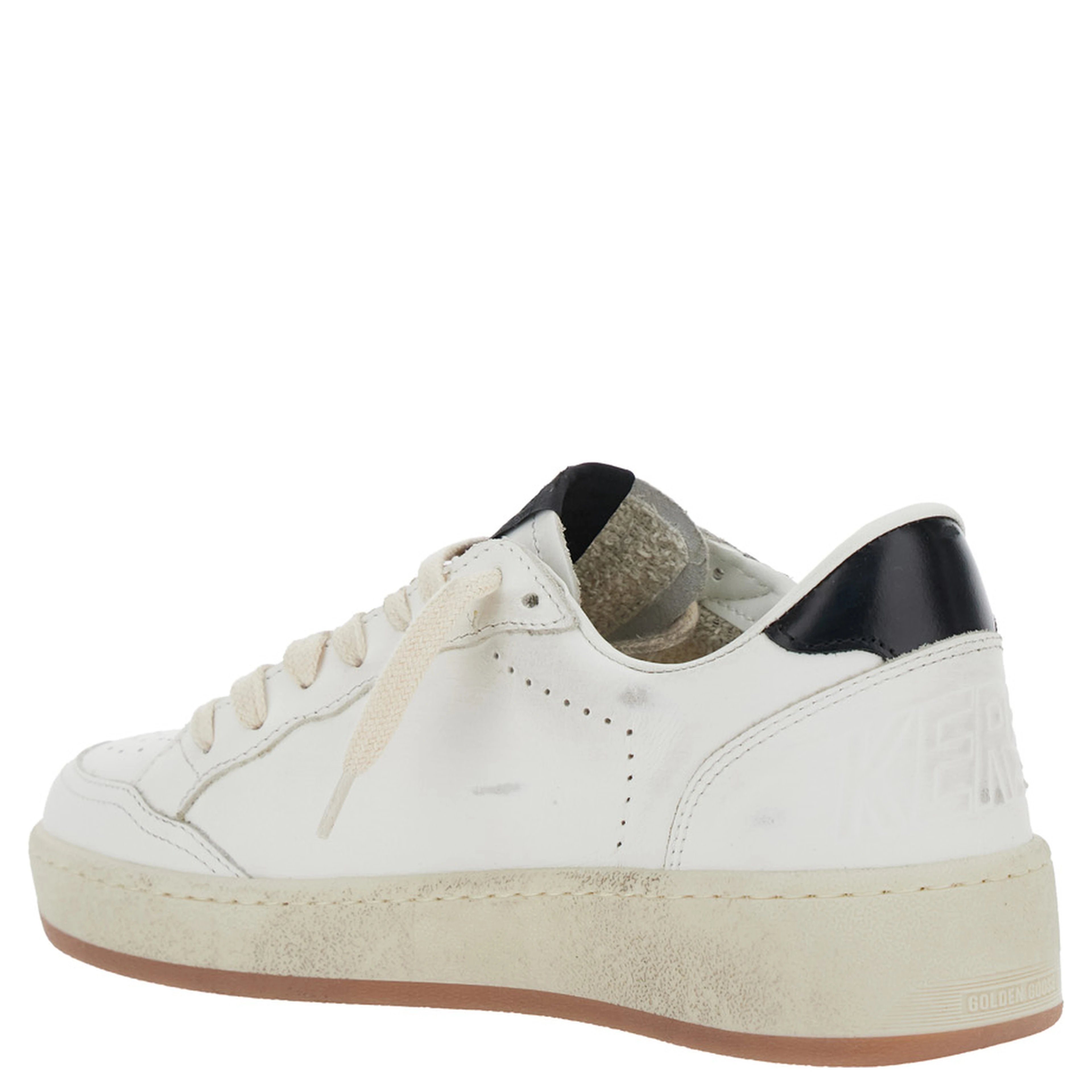 Sneaker Ballstar 2 Low Top with Star Patch on the Side and Contrast Heel in White Leather for Women
