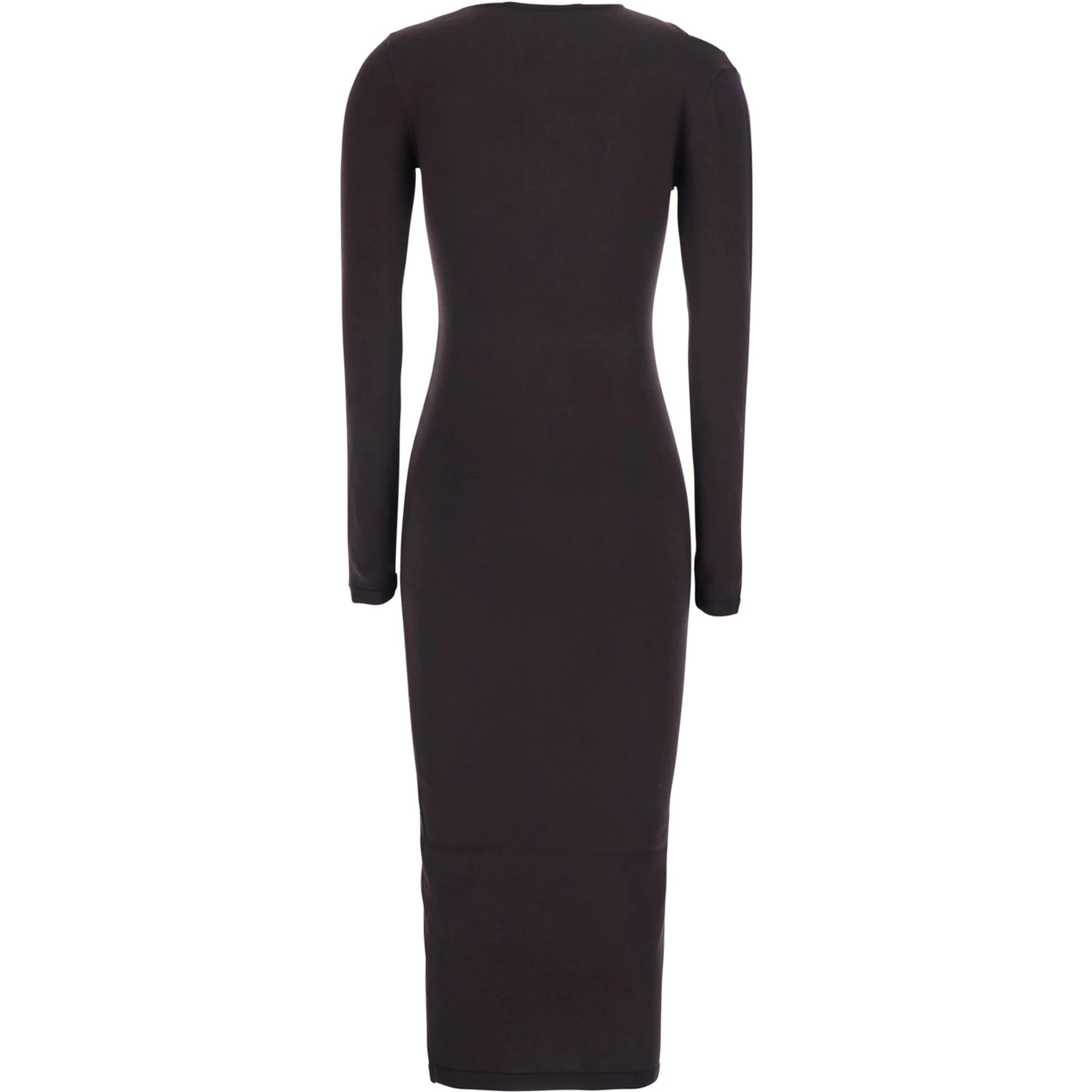 brown Dress with cutout details and tie waist in viscose for women
