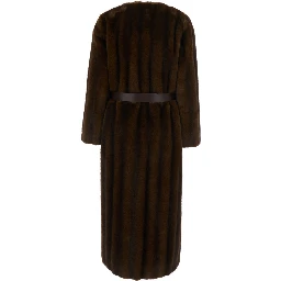 MSTORMA Coat characterized by notched revers and side pockets in brown for women