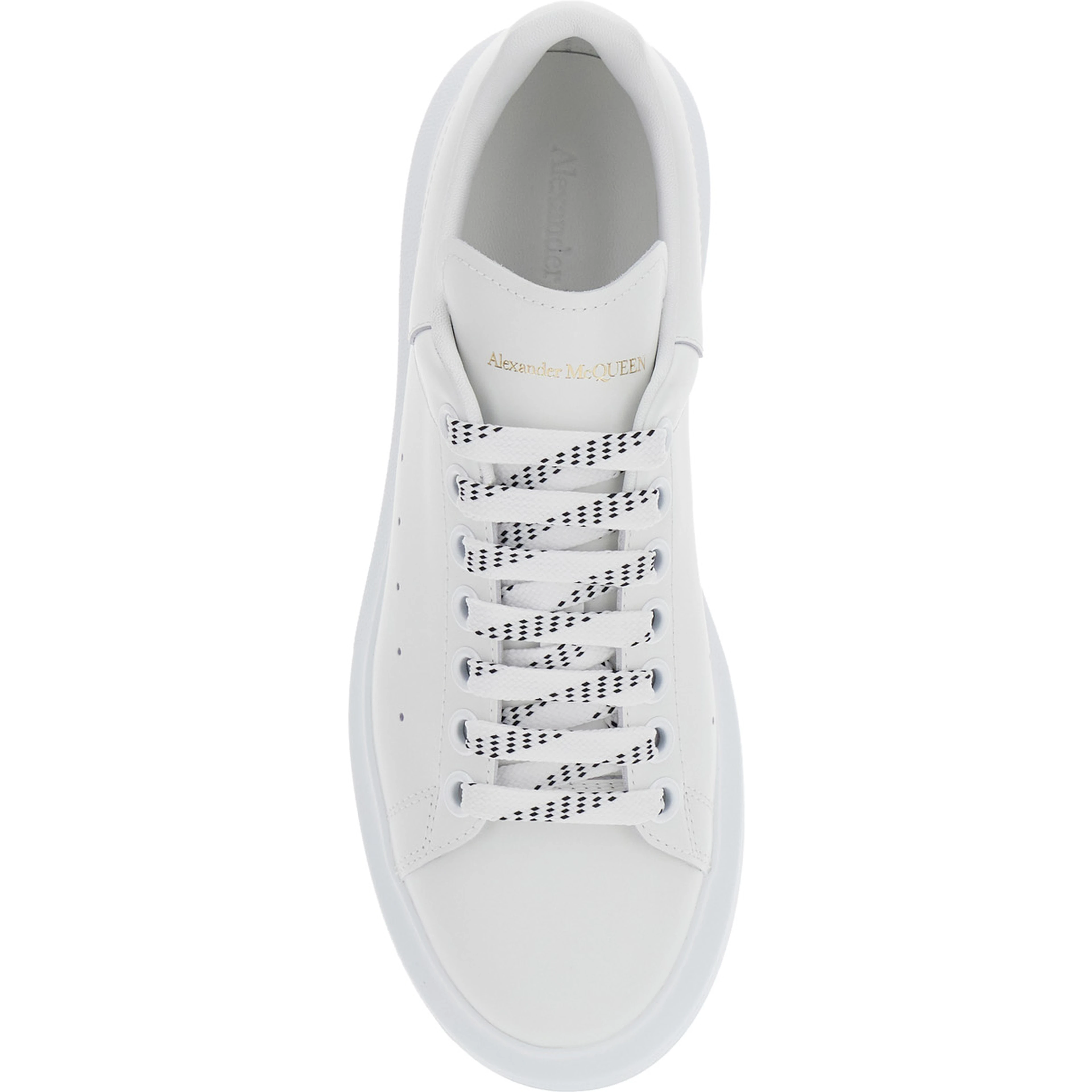 Low Top Sneakers Bianca with logo lettering on tongue and heel in white leather for women