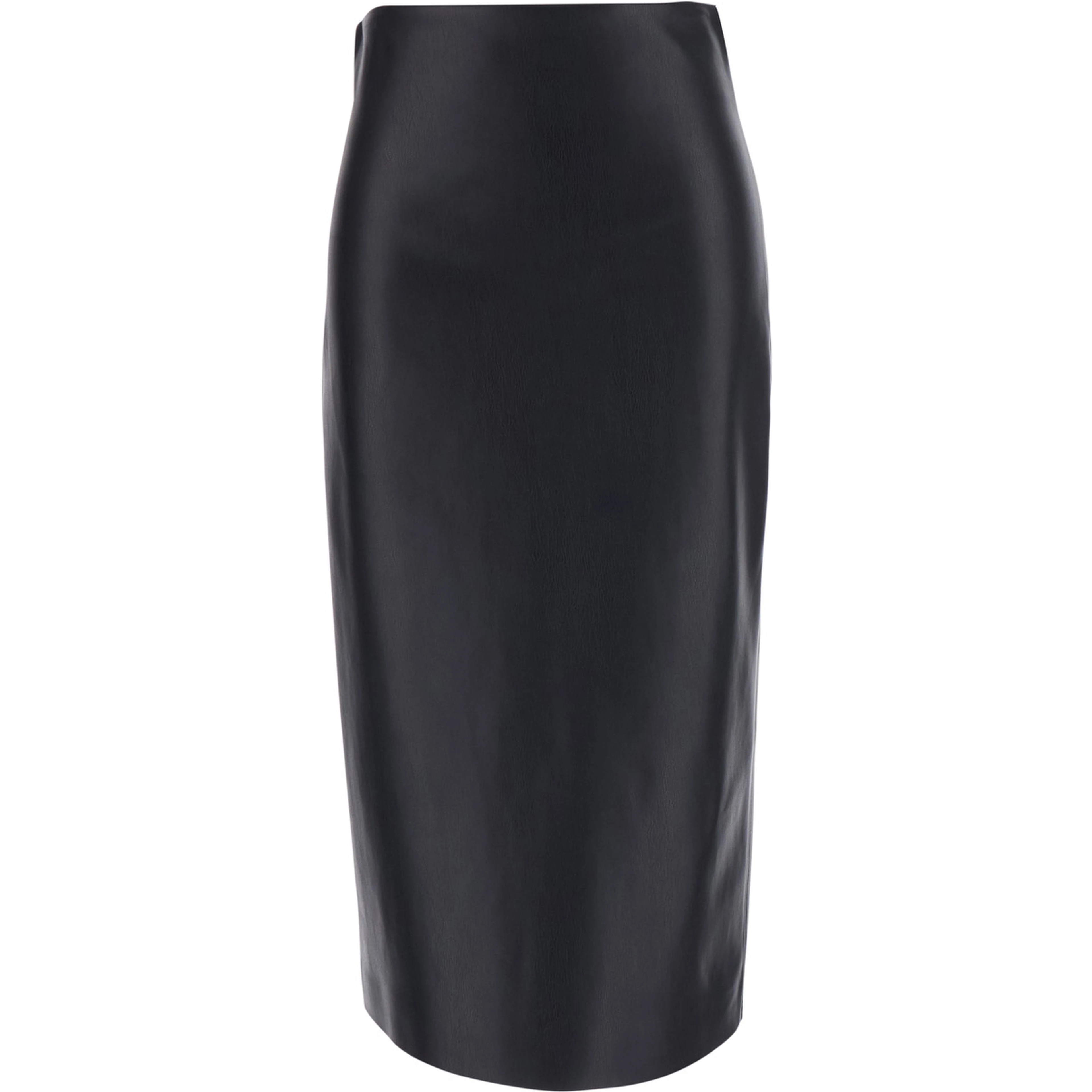Black Skirt with zip closure at the back in ecoleather for women
