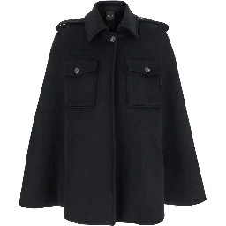 Short cape with elegant details in Tech Fabric, black, woman