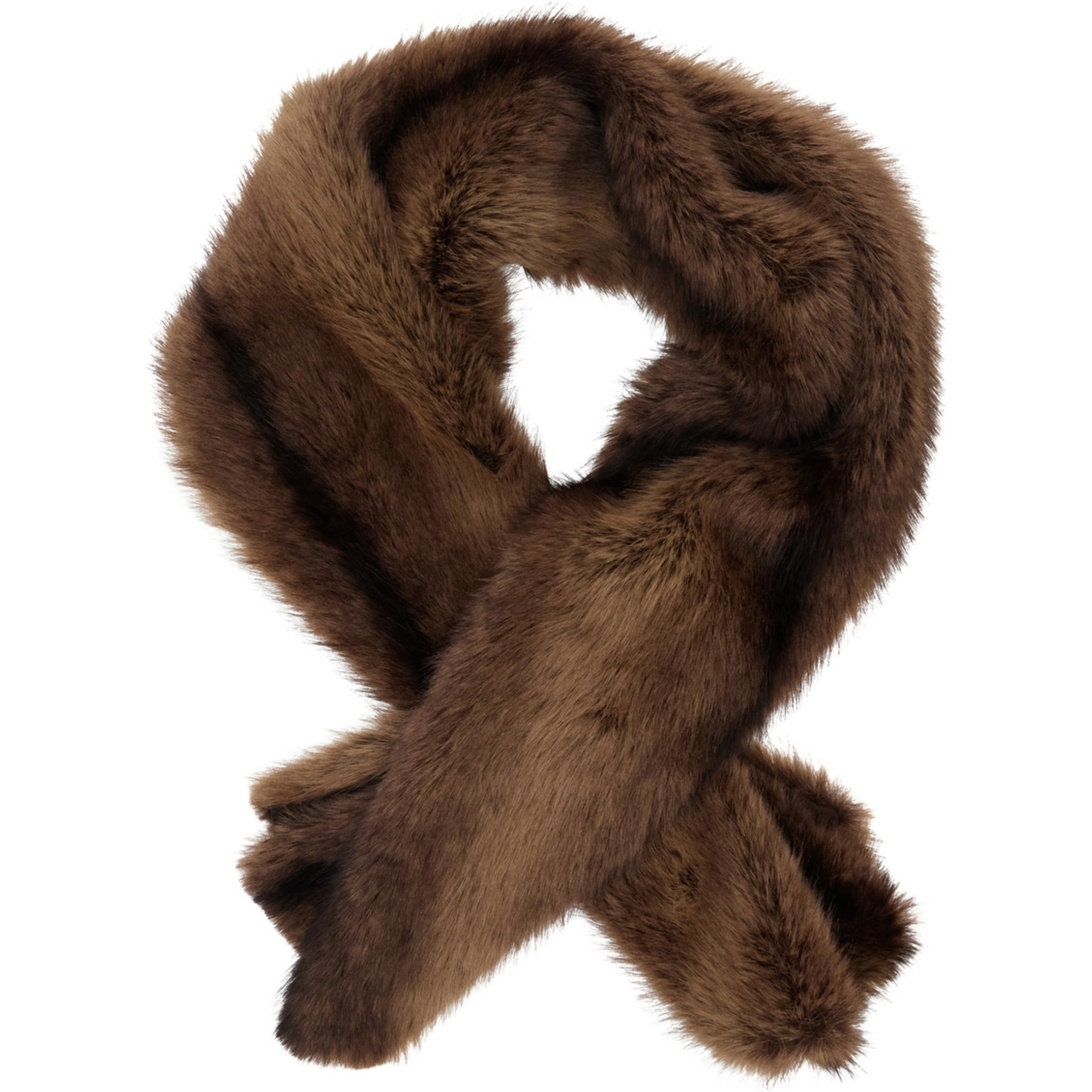 Brown Faux Fur Scarf for Women