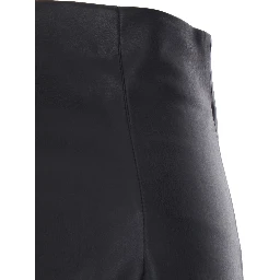 Black Skirt with zip closure at the back in ecoleather for women