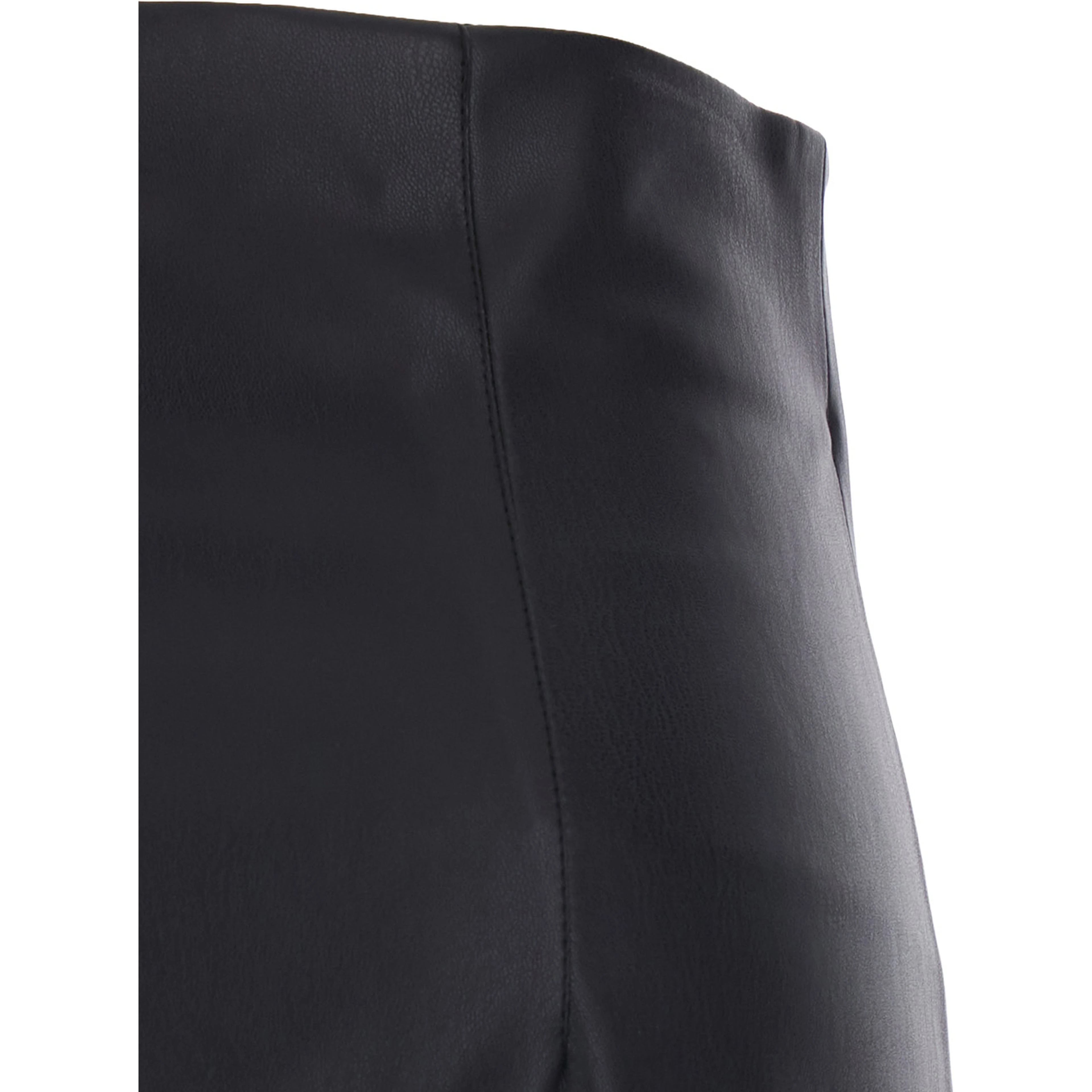 Black Skirt with zip closure at the back in ecoleather for women