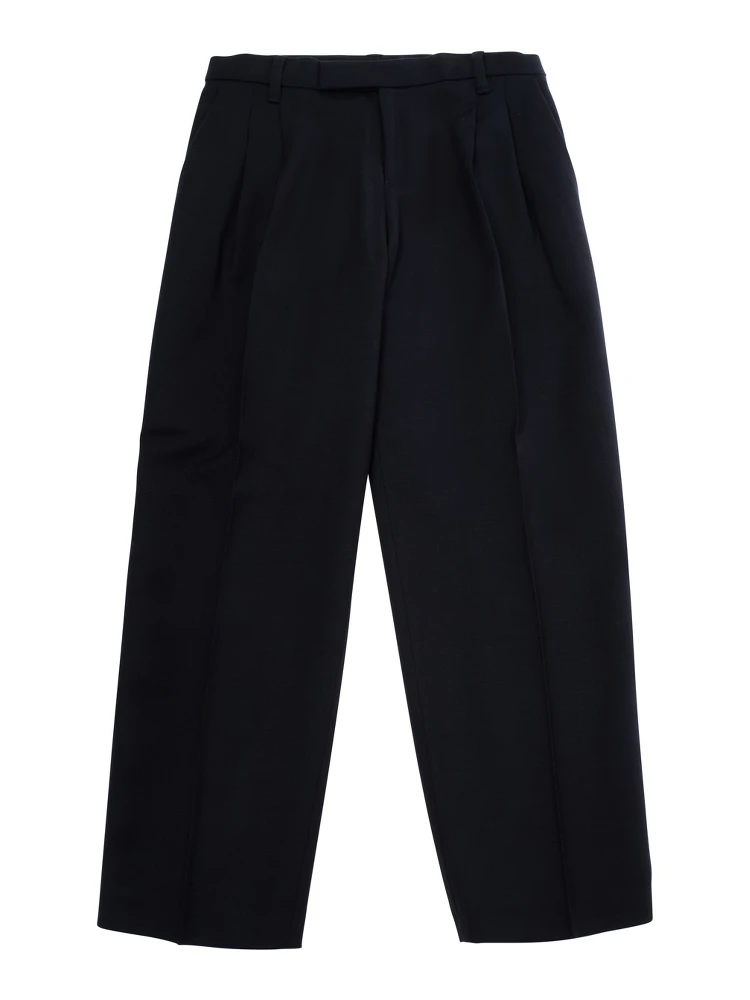 Blue Pants with elasticated waist and logo patch on the back in cotton Boy