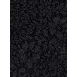 Black Long dress with round neck and all-over lace embroidery in fabric for women