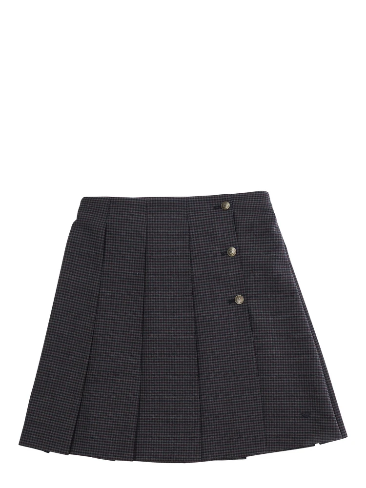 Grey Skirt with all-over stripe motif in fabric for Girl