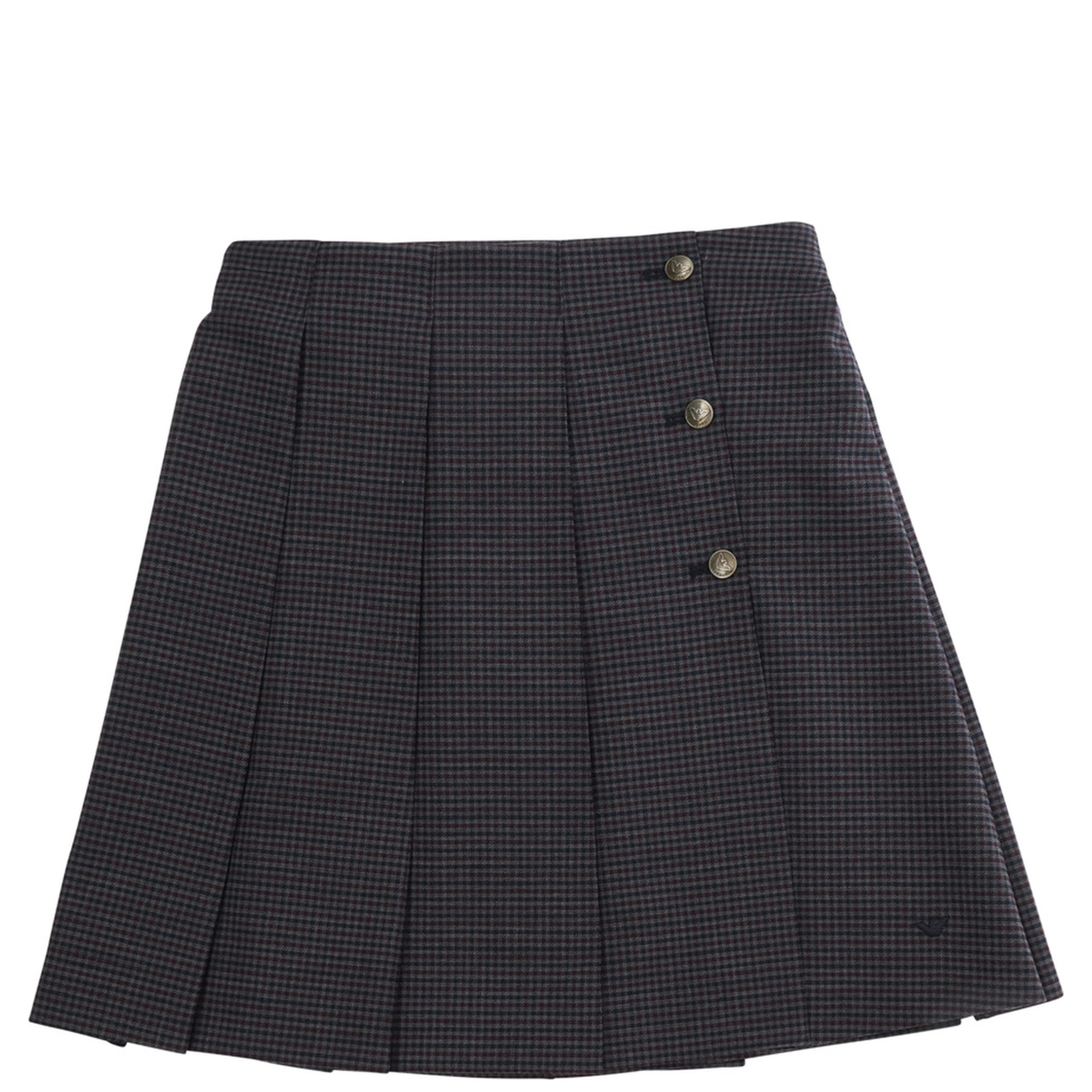 Grey Skirt with all-over stripe motif in fabric for Girl