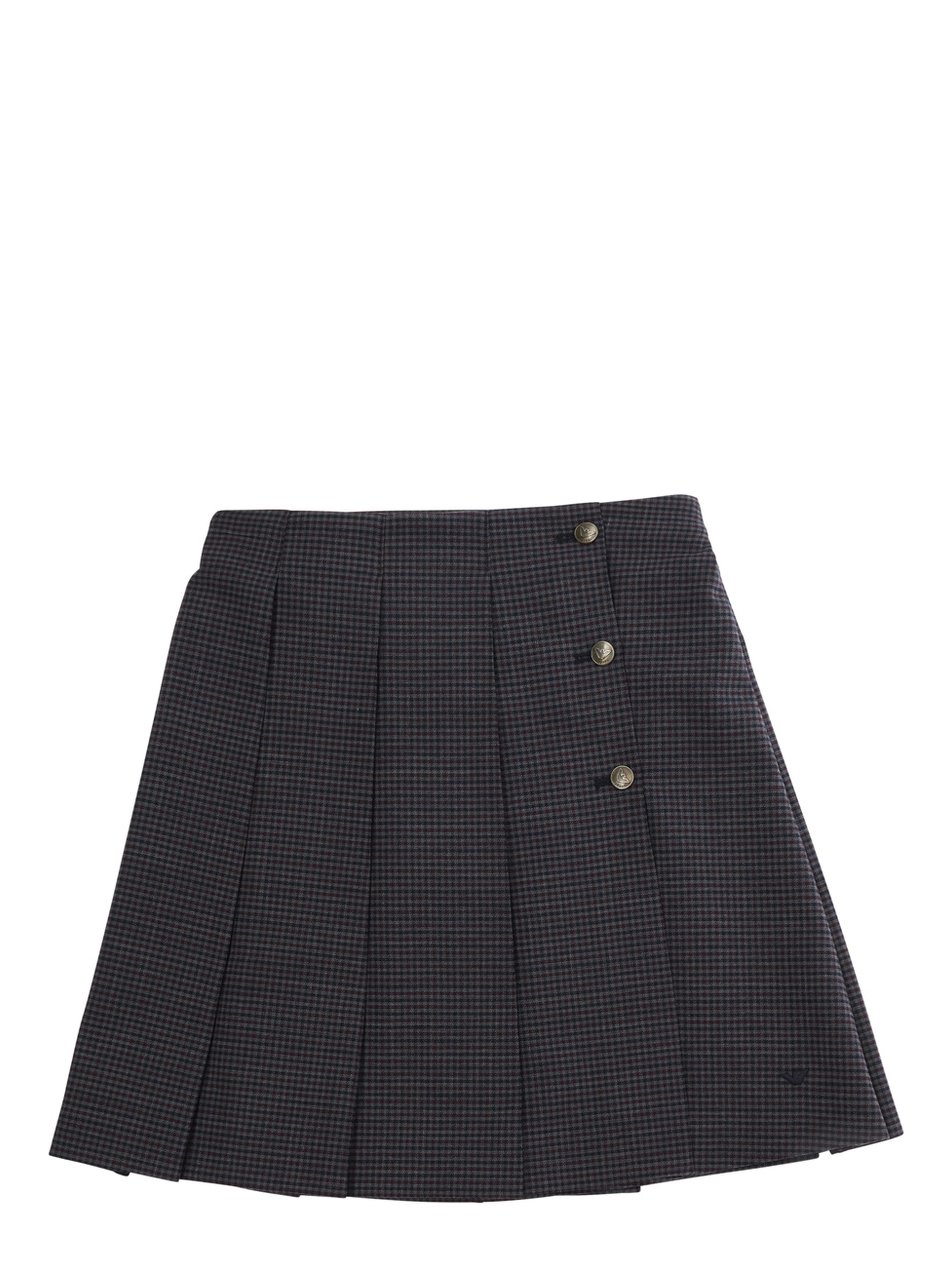 Grey Skirt with all-over stripe motif in fabric for Girl