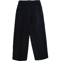 Blue Pants with elasticated waist and logo patch on the back in cotton Boy