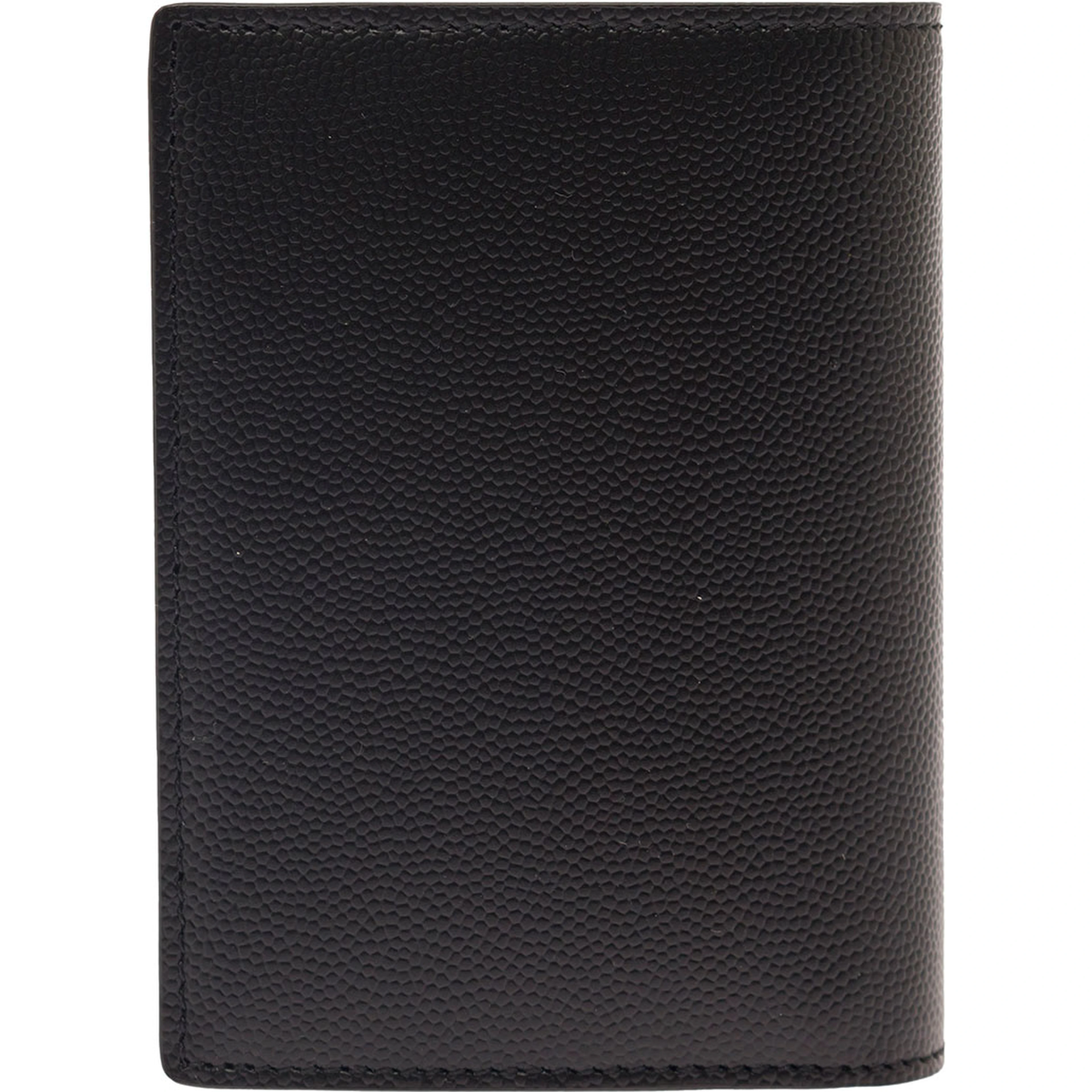 Cardholder Grain de Poudre Black with Logo Embossed in Leather for Men