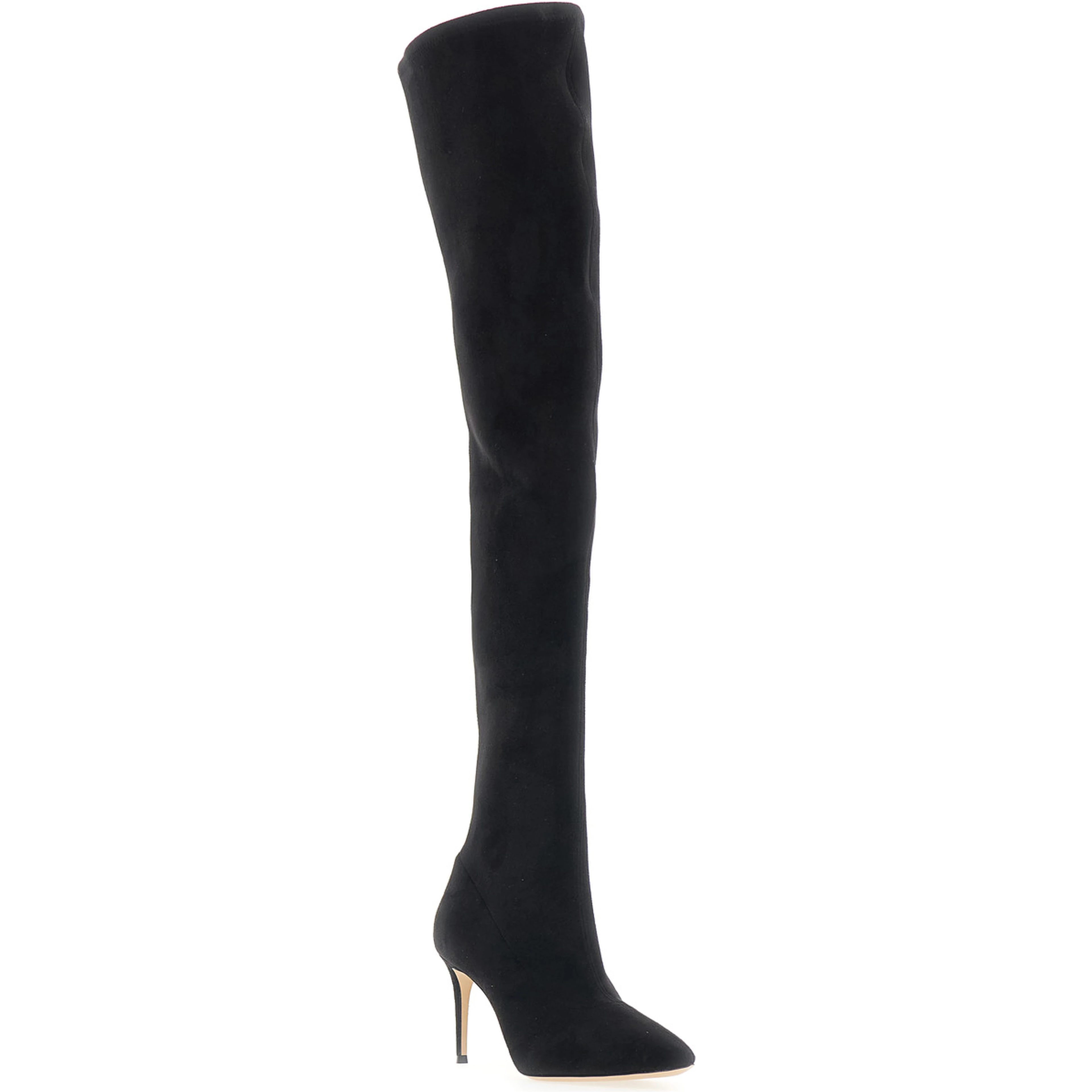 JULIA black High boots with pointed design in eco-suede for women
