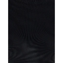 Black High Neck Top with Long Sleeves in Tech Fabric for Women