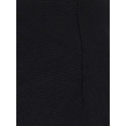 Black Midi skirt with double slit and hidden zip closure at the back in wool blend for women