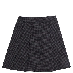 Grey Skirt with all-over stripe motif in fabric for Girl