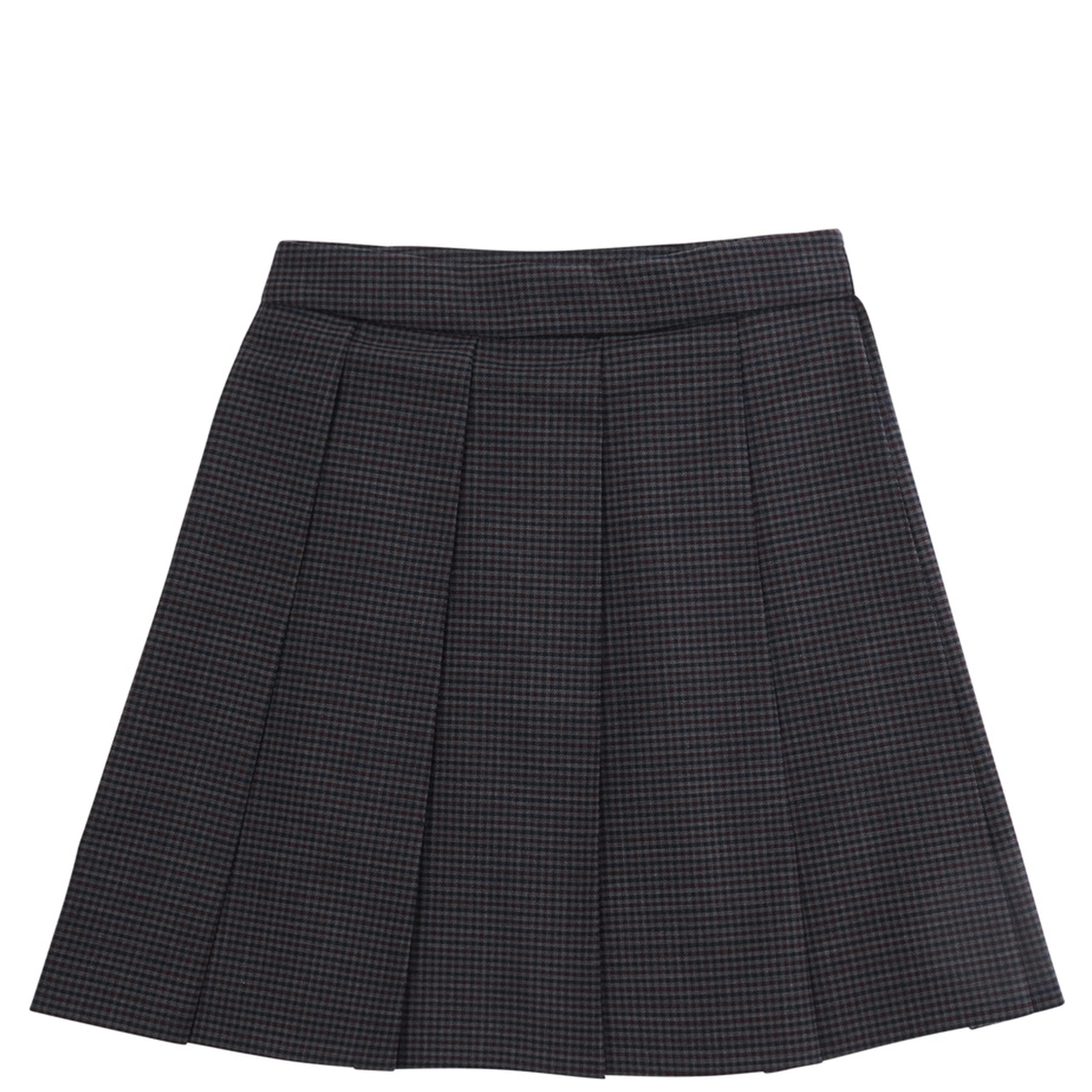 Grey Skirt with all-over stripe motif in fabric for Girl