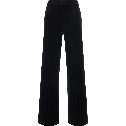 SAMUEL Black Pants with side closure in Velvet for men